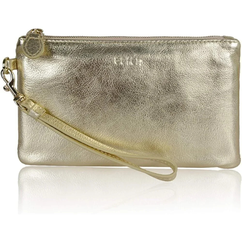 Women's Leather Wristlet Clutch Wallet, Smartphone Wristlet Signature Wallet